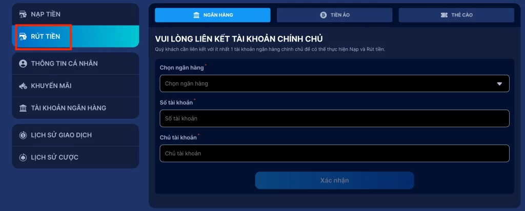 Hướng dẫn rút tiền Fabet